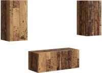 vidaXL Tv-meubelset, 6 stuks, antiek hout, technisch hout, moderne woonkamermeubels, rechthoekige tv-kast, wandentertainmentcentrum, multimedia-consoletafel, modulaire eenheid