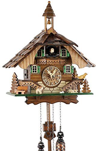 Eble 'Uhren-Park Black Forest cuckoo clock made of wood; battery operated quartz movement; cuckoo chime