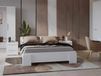 INDIRA Lit deux personnes 180x200 cm blanc/blanc brillant