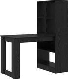 vidaXL Bureau Zwart Eiken Bewerkt Hout 122 x 67 x 145 cm
