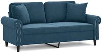 vidaXL Tweezitsbank met sierkussens 140 cm fluweel blauw