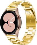 By Qubix - Stalen schakelband - Goud - 18mm - Geschikt voor Garmin Venu 3s / Vivoactive 4s / Venu 2s / Vivomove 3s / Forerunner 255s / 265s