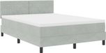 vidaXL Lit plateforme avec matelas, gris clair, 140 x 190 cm, velours