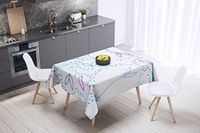 Bonamaison Tafelkleed, Anti-Mold, Sneldrogend, Waterdicht, 100% Polyester Tafellaken, Willekeurig patroon, 140 x 140 Cm - Ontworpen en Vervaardigd in Turkije