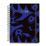 Miquelrius Dagplanner 2026, 160 x 218 mm, Dagplanner, Dubbele Spiraal, Gelamineerde Kartonnen Omslag, Papier 100 g/m², 6 Talen, Stickers, Collectie Marguerita, Bloom
