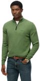 Superdry - Wollen Mix Trui Met Halve Rits - Heren - Sweaters - M - Artichoke Green Marl