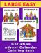 Large Easy Christian Advent Calendar Coloring Book for Seniors with Dementia