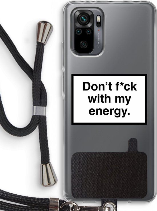 Case Company® - Xiaomi Redmi Note 10 Pro Case with Cord - My energy - Black Cord - Back Cover
