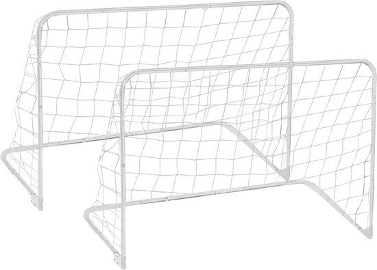Garlando Train & Score Voetbaldoeltjes - Set van 2 - 90 x 60 x 50 cm - Incl. Grondankers