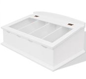 vidaXL Besteklade MDF Wit Barok Stijl