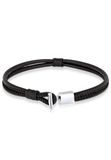 Paulo Fanello Herenarmband leer 925 zilver 20 cm