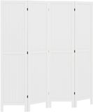HOMCOM Room Divider 160x170x1.8cm Paulownia Wood White