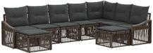 vidaXL Tuinbank - Set - 9 zitplekken - Grijs - Polyrattan