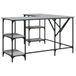 Bureau 139x139x75 cm bois composite gris aspect chêne sonoma