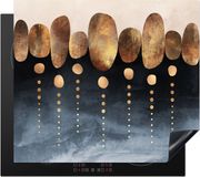 Merkloos KitchenYeah® Inductie beschermer 60x52 cm - Goud - Abstract - Luxe - Inductiebeschermer - Inductiemat