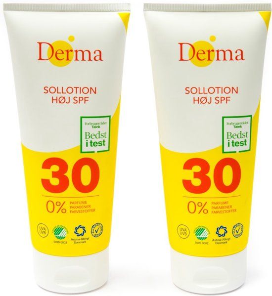 Derma Sun Derma Eco Sun Zonnebrandlotion SPF 30 - 2 x 200 ml - Voordeelverpakking