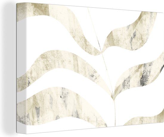 OneMillionCanvasses Canvas Schilderij Bladeren - Pastel - Design - 120x80 cm - Wanddecoratie