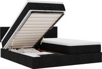 vidaXL - Ottoman bed with mattresses and LEDs - 180x200cm - black fabric