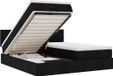 vidaXL - Lit coffre avec matelas et LED - 180x200cm - tissu noir