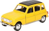 Goki Modelauto Renault 4 - geel - 11 cm - schaalmodel auto - schaal 1:34 - pull-back motor - speelgoed