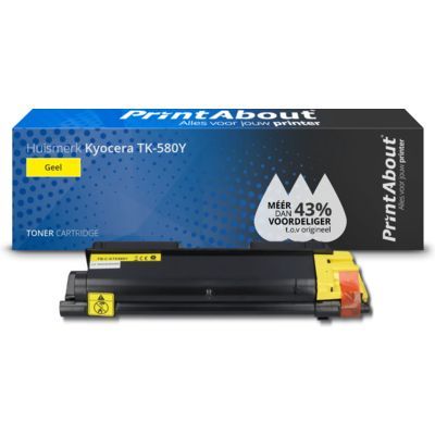 PrintAbout Huismerk Kyocera TK-580Y Toner Geel - Compatibel