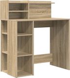 vidaXL Bureau Sonoma Eiken Bewerkt Hout 90 x 48 x 101,5 cm