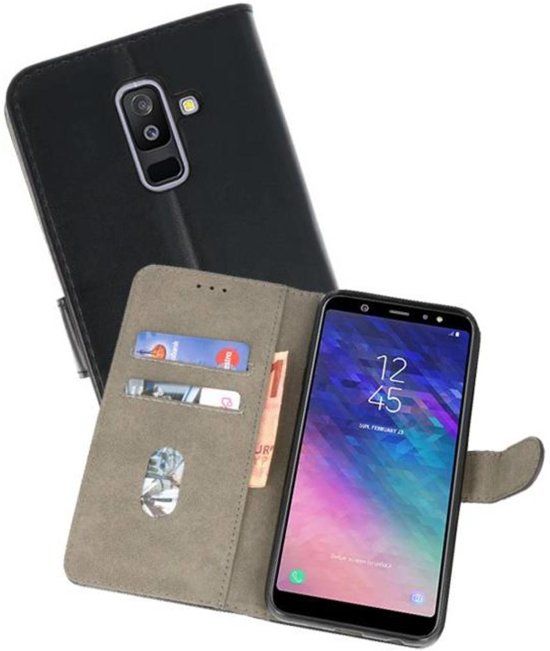 Best Cases Zwart booktype wallet case Hoesje voor Samsung Galaxy A6 Plus 2018
