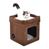 Amazon Basics Kattenhuis, opvouwbaar, 38 x 38 x 43 cm, bruin
