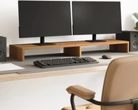 vidaXL - Monitorstandaard - 100x27x10 cm - bewerkt hout - artisanaal eiken