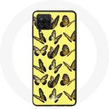 Maniacase Hoesje voor Samsung Galaxy A22 4G Vlinders Gele Achtergrond