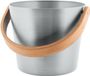 Rento Sauna Emmer met een beugel van bamboehout - Aluminium Naturel (5L)
