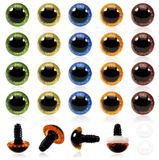 OEM Veiligheidsogen 17 mm, 20 stuks, kunststof, 5 kleuren, met ringen