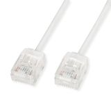 Roline UTP DataCenter Patchkabel Cat.6A (Class EA), LSOH, dun, extra korte stekker, wit, 3 m