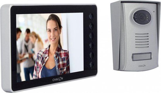 CHACON 2-draads videofoon met 7 inch scherm - Zwart - Met intercomfunctie