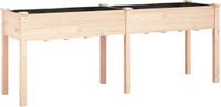 vidaXL Plantenbak met voering 203x53x76 cm massief vurenhout