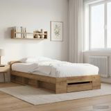 Prolenta Maison Exclusive Lit exclusif avec rangement, fabriqué artisanalement en chêne, dimensions 80 x 200 cm