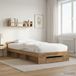 Prolenta Maison Exclusive Lit exclusif avec rangement, fabriqué artisanalement en chêne, dimensions 80 x 200 cm