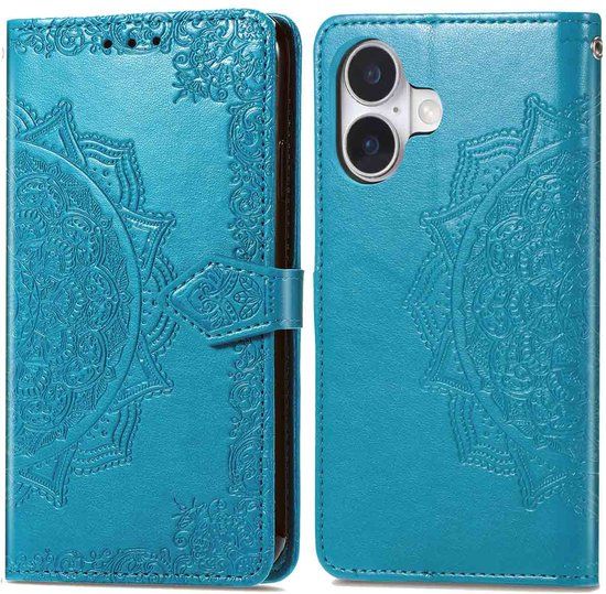 imoshion Mandala Bookcase - Geschikt voor Apple iPhone 16 - Turquoise