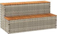 vidaXL Hottub-opstap - 100x50x50,5 cm - Poly rattan & massief acaciahout - Lichtgrijs