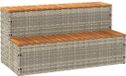 vidaXL Hottub-opstap - 100x50x50,5 cm - Poly rattan & massief acaciahout - Lichtgrijs