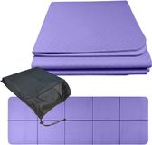 Relaxdays Yogamat antislip - 6 mm - opvouwbaar - met tas - paars