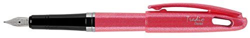 Pentel Tradio Iridescence vulpen, 12 stuks, roze met blauwe inkt