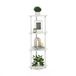 Furinno TURN-TUBE Hoekplank, 4-laags hoekboekenplank, displayplanken met open planken, voor organisatie en opslag, woonkamer, thuiskantoor, garage, wit