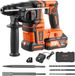 VEVOR Accu-Rotatiehamer 13/16 Inch Sds-Plus, 20 V Borstelloze Beitelhamer met Oplader, 3 Boorbits, Platte Beitel, Puntbeitel En Draagtas, voor Beton En metselwerk, Zwart/Oranje