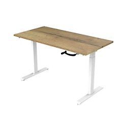 Euroseats Euroseats Zit-sta werkstation wit met Robson eiken tafelblad 1800 x 800 x 685-1165 mm