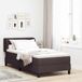 Maison Exclusive - Lit boxspring avec tête de lit, marron foncé, 90 x 190 cm, rembourré
