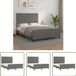 vidaXL Bedframe met hoofdbord Kunstleer Grijs 140x200 cm