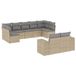 vidaXL 9-delige Loungeset met kussens, polyrattan, beige