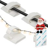 Clips de câble autocollantes, blanc, 100 pièces, adaptées aux guirlandes lumineuses, pour usage intérieur et extérieur