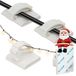 Clips de câble autocollantes, blanc, 100 pièces, adaptées aux guirlandes lumineuses, pour usage intérieur et extérieur
